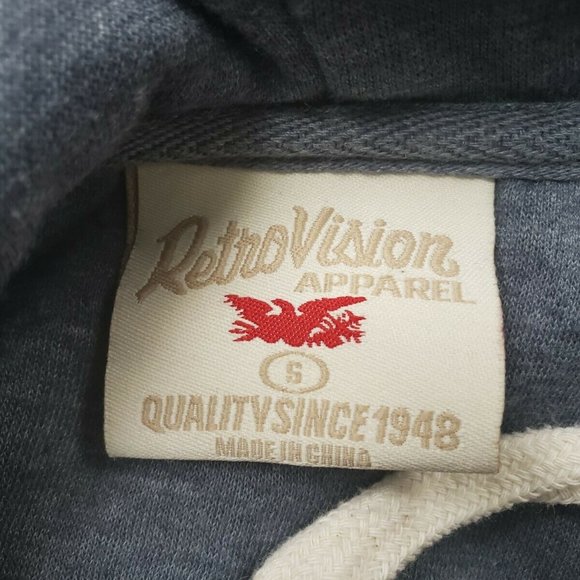 RETRO VISION APPAREL Size Small Men's Hockey Style Hoodie Blue Michigan - Picture 10 of 10